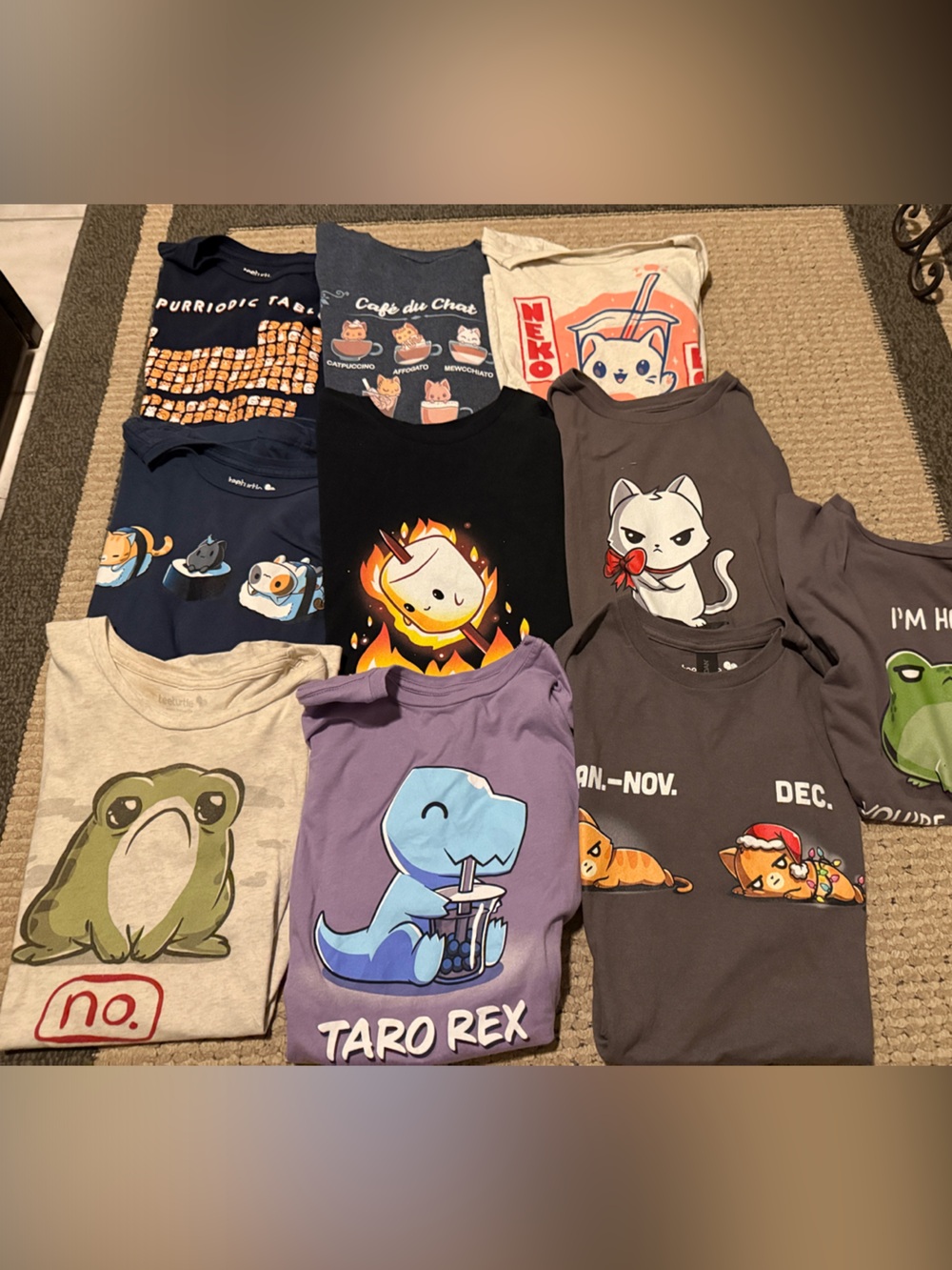 10 Tee Turtle Short Sleeve Graphic Tee - Cute Dino Bubble Tea, Frog, Cat Unisex